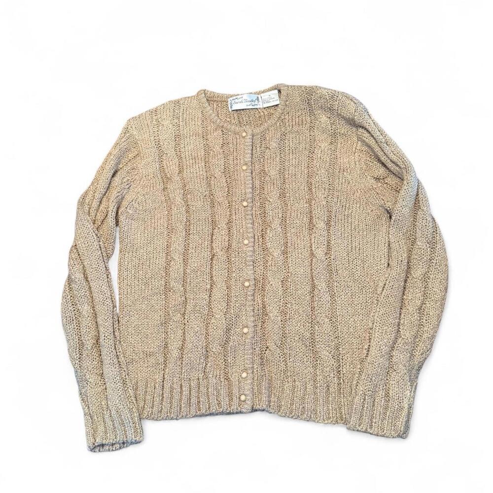 Vintage Sarah Bentley brown cable knit cardigan